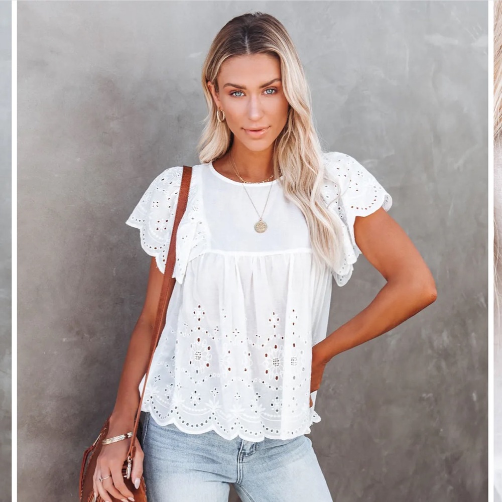 Vici - white summer blouse